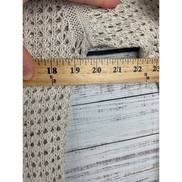 Gap Open Knit Crewneck Sweater Cream Medium Coastal Nautical Beachy Minimalist - Picture 8 of 9